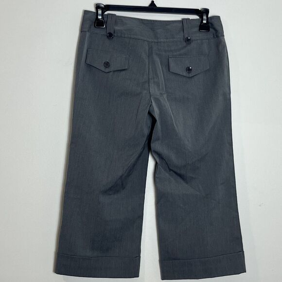 Tracy Evans Limited Gray Pleated Capri Pant Junior 1 Dress Cuffed Stretch Capris - Picture 2 of 4